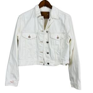 NEW! American Eagle Denim Jean Jacket Off White DIY - XS